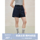 獨束大碼女裝原色牛仔短褲女2025夏季新款通勤高腰顯瘦中褲五分褲 深牛仔藍 XL （尺碼：3）