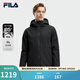 FILA斐樂(lè )官方男士輕薄羽絨服冬季商務(wù)休閑連帽保暖夾克外套 正黑色-BK 2XL 185/104A