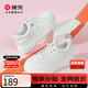康奈女士休閑鞋春夏厚底增高板鞋學(xué)院風(fēng)純色透氣舒適小白鞋 白色 37