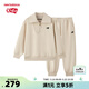 NEW BALANCE nb童裝兒童男女衛衣長(cháng)褲兩件套裝ND2PF31123 淺米色 110