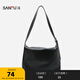 三福枕頭包2024夏自由通勤系列復古舒軟大容量女挎包488070 黑色 大