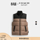 蔻馳（COACH）奧萊男士經(jīng)典標志老花冬季戶(hù)外羽絨服外套保暖背心馬甲 棕黃色 經(jīng)典標志 M