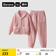 蕉內（Bananain）絨絨500E兒童睡衣男女童半邊絨大童加絨保暖寶寶家居服套裝秋冬季 氮-茶粉 150