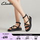 Clarks其樂(lè )艾爾達系列女鞋新款優(yōu)雅一字帶平底休閑沙灘涼鞋 黑色 261762544 38
