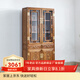 唐煌軒紅木家具非洲雞翅木(學(xué)名:非洲崖豆木)書(shū)柜書(shū)架實(shí)木玻璃雙門(mén)明式書(shū)櫥雕花儲物柜 單個(gè)雕花帶抽書(shū)柜