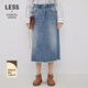 LESS【Samuel】春秋腰裙女簡(jiǎn)約休閑牛仔半身裙2N0D10230 991/牛仔藏青 L