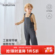 babylove【清倉】寶寶背帶褲秋室外長(cháng)褲嬰幼兒褲子潮流工裝褲丹寧牛仔計劃 牛仔計劃 110