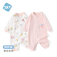 舒貝怡2件裝嬰兒衣服滿(mǎn)月新生兒連體衣周歲寶寶爬服春夏純棉哈衣粉色59