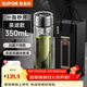 蘇泊爾（SUPOR）一鍵開(kāi)蓋玻璃杯雙層防燙茶水分離男士泡茶車(chē)載水杯便攜商務(wù)禮盒裝 【抗菌/一鍵開(kāi)蓋】流光銀350ml茶濾款-送禮盒