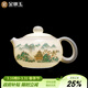 金鑲玉羊脂玉瓷西施壺中國風(fēng)陶瓷泡茶壺喝茶水壺功夫茶具家用單壺