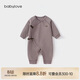 babylove新生兒連體衣春秋季嬰兒睡衣系帶哈衣爬服初生兒滿(mǎn)月寶寶衣服