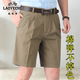 老爺車(chē)純棉西裝短褲男中老年外穿大碼中褲夏季中年男士老人爸爸五分褲男 卡其色 五分褲 33 腰圍2尺6