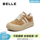 百麗（Belle）撞色厚底板鞋女冬季新款商場(chǎng)同款高幫大頭休閑鞋E6X1DDM5 棕色 38 (240mm)