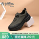 金利來(lái)（Goldlion）男鞋氣墊大底舒適耐磨旋轉扣休閑鞋G550430349RAE灰黑42