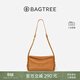 BAGTREE【明星同款】包包樹(shù)奶盒包植鞣皮單肩斜挎腋下通勤Hobo枕頭女士包 焦糖色-小號【雙磁吸款】 高級小眾