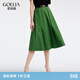 歌莉婭綠色半身裙大碼胖mm女夏裝通勤氣質(zhì)A字裙子小個(gè)子1B5C2B100 58G森林綠 XL