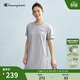 Champion冠軍短袖連衣裙25春季新款純棉中長(cháng)款t恤裙女休閑寬松 灰色 L