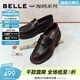 百麗（Belle）海鷗樂(lè )福鞋女26春新質(zhì)感牛皮舒適通勤單鞋B2972AA6預售 啡色 37