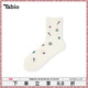 Tabio圣誕襪子女秋冬保暖透氣可愛(ài)卡通中筒襪圣誕節禮物個(gè)性女襪 米白色（中國制） 1雙 均碼 (22.5-24.5cm)
