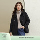 纖莉秀【時(shí)髦個(gè)性連帽保暖棉服】大碼女裝休閑百搭外套胖mm冬新款4557 黑色 4XL