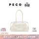 PECO小丑保齡球包單肩植鞣皮油蠟長(cháng)柄手拎腋下包法棍波士頓包生日禮物 大號 糖霜白頭層半樹(shù)膏小牛