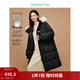 茵曼（INMAN）2025冬季女裝新款高充絨量白鴨絨連帽毛領(lǐng)羽絨服長(cháng)款外套大衣上衣 午夜黑 M