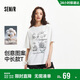 森馬（Semir）短袖T恤女夏中長(cháng)款純棉oversize圖案設計感浪漫女生101325100086