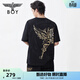 BOY LONDON夏季男女同款燙金圓領(lǐng)時(shí)尚高街潮牌短袖T恤N01128 黑色 M