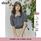 DZZIT地素襯衫夏季幾何花布襯夏日活力上衣女3J2D3026A 黑色 XS