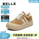 百麗（Belle）撞色厚底板鞋女冬季新款商場(chǎng)同款高幫大頭休閑鞋E6X1DDM5 棕色 38 (240mm)