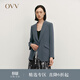 OVV秋冬熱賣(mài)女裝戧駁領(lǐng)一?？酆?jiǎn)約優(yōu)雅休閑西服外套 霧霾藍 M