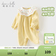 戴維貝拉（DAVE＆BELLA）滿(mǎn)月女寶寶衣服嬰兒爬服幼童連體衣春季新款幼兒睡衣小童包屁衣 黃色格【現貨】 66cm （建議身高59-66cm）