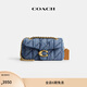 蔻馳（COACH）女士丹寧牛仔菱格紋絎縫TABBY 20號單肩斜挎女包 B4/靛藍色