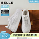 百麗（Belle）沈月同款步步糕厚底小白鞋女26新款商場(chǎng)增高休閑板鞋E7J1DAM6預售 米白色-絨里（6CM跟高）【沈月同款】 38