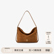 半坡飾族（bampo）綿綿包中號 頭層牛皮hobo包新款通勤麂皮單肩斜挎托特包38禮物 枇杷棕724