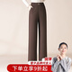雪夕媽媽秋冬裝直筒長(cháng)褲中老年女松緊腰休閑褲子寬松彈力加絨闊腿褲