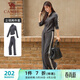 駱駝（CAMEL）立領(lǐng)健身女裝撞色修身兩件套運動(dòng)服 Y24CAWL6620 墨灰 L