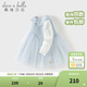戴維貝拉（DAVE＆BELLA）小香風(fēng)女童網(wǎng)紗裙2026春裝新款兒童連衣裙女寶寶假兩件裙子童裝 天藍色【現貨】 100 cm（建議身高90-100cm）
