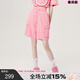 LALABOBO設計感多巴胺粉五分短褲老花滿(mǎn)印寬松休閑潮工裝褲女LBCB-WXZD40 粉色 S