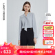朗姿【朗姿Basic衣櫥】明星同款法式襯衫氣質(zhì)襯衣長(cháng)袖上衣秋季新款女 水藍色2 L