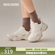 斯凱奇（Skechers）云朵泡芙鞋男女同款熊貓鞋舒適休閑運動(dòng)厚底老爹鞋117685 自然色/NAT -女款 37.5