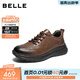百麗（Belle）男鞋商務(wù)運動(dòng)鞋新款低幫高幫真皮商務(wù)休閑健步鞋A1354AM4預售 深棕色-單里 39