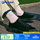 FILA FUSION斐樂(lè )潮牌帆布鞋男鞋拼接時(shí)尚黑色板鞋男情侶時(shí)尚帆布鞋 黑/斑皮棕-BB 42.5