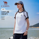 駱駝（CAMEL）夏日純棉T神女士圓領(lǐng)短袖透氣上衣T恤 C26BAXLN092 無(wú)際白/黑 M