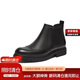 拔佳Bata切爾西靴男冬牛皮通勤低靴 黑色-單里-Z6109 40