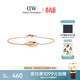 丹尼爾惠靈頓（DanielWellington）dw手鏈女小雙環(huán)手鏈玫瑰金送女友生日禮物185mmDW162