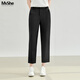 慕姍詩(shī)怡（MsShe）【巨顯瘦直筒長(cháng)褲/九分】大碼女裝2026款春夏裝胖mm休閑褲女士 九分-黑色現貨 3XL