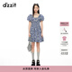 DZZIT【爆款補單】碎花裙明星同款地素連衣裙夏季度假風(fēng)女 深藍色(吊帶款) S