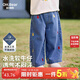 歐姆熊女童牛仔褲春秋季2026新款直筒褲寶寶秋款小童兒童闊腿長(cháng)褲子 藍色 120