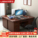洛來(lái)寶電腦桌帶抽屜實(shí)木桌子經(jīng)理室辦公桌行政辦公桌椅1.6米桌(紅棕色)